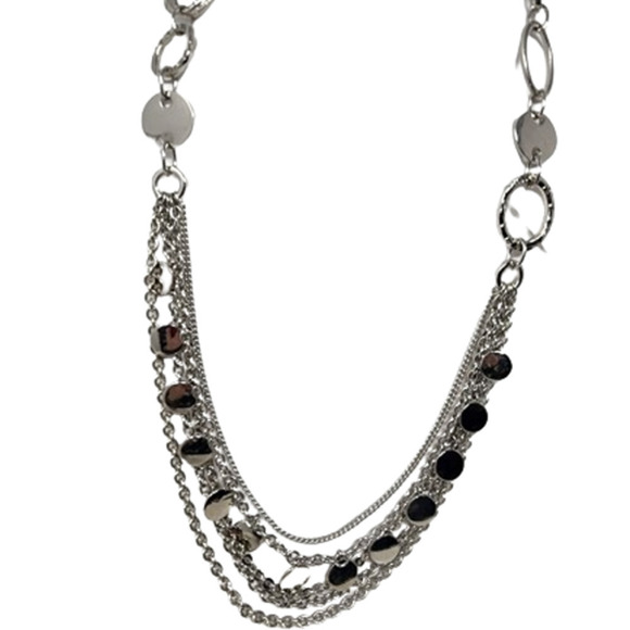 Lia Sophia "Commotion" Stunning Long, Shiny Silver Women's Necklace (38" - 41") - Picture 7 of 9